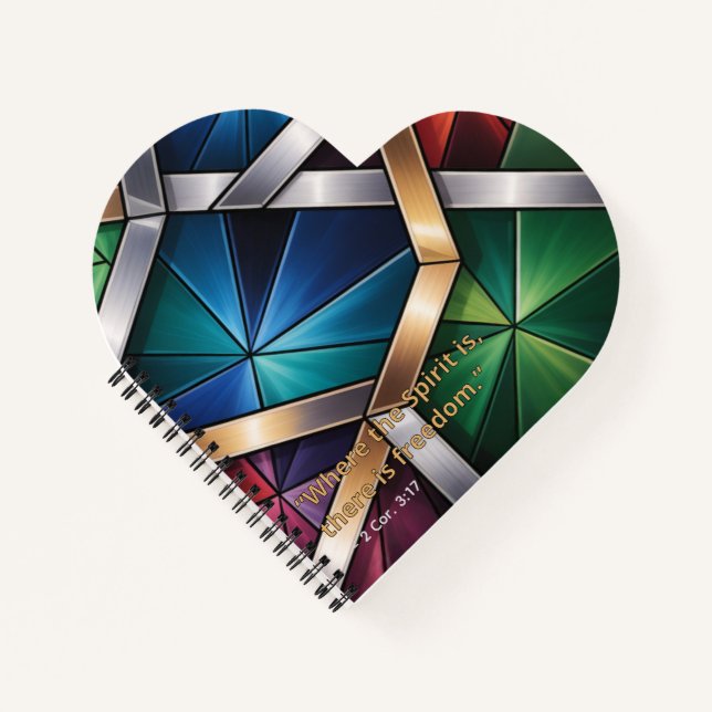 Sacred Light" Geometric Prayer Journal - Stained Notizbuch (Vorderseite)