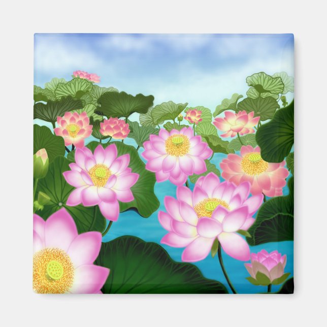 Sacred Lotus Blume Magnet (Vorne)