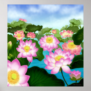 Sacred Lotus Blume Poster