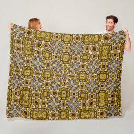Sacred Mayan Gold Topaz Muster Quilt Fleecedecke