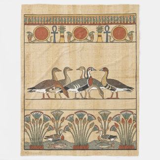 Sacred Meidum Geese & Nile Lotus Ancient Egyptian Fleecedecke