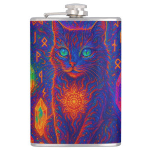 Sacred Neon Cat Flachmann