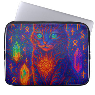 Sacred Neon Cat Laptopschutzhülle
