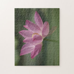 Sacred Pink Lotus Blossom - Serene Zen Art Puzzle