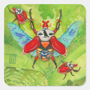 Sacred Scarabs Quadratischer Aufkleber