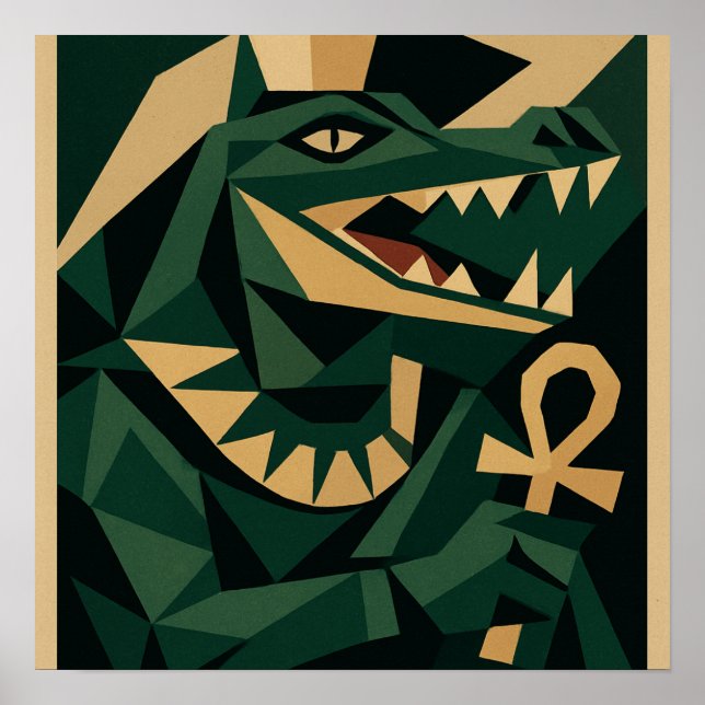 Sacred Sobek Divine Crocodile God Poster (Vorne)