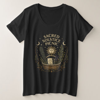 Sacred Solstice Picnic Litha Große Größe T-Shirt