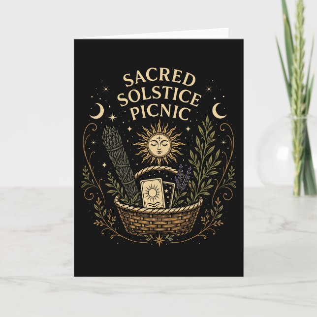 Sacred Solstice Picnic Litha Postcard Karte (Vorderseite)