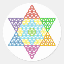 Sacred Star - Star of Life, 04/3D-CF. Runder Aufkleber