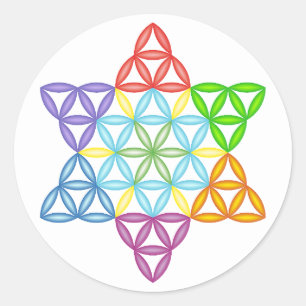 Sacred Star - Star of Life, 2/3D-CF. Runder Aufkleber