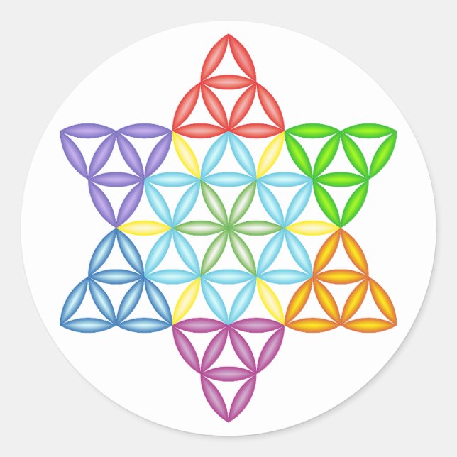 Sacred Star - Star of Life, 2/3D-CF. Runder Aufkleber (Vorderseite)