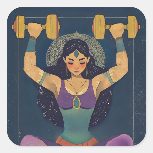 Sacred Strength Goddess Weightlifting Sticker (Vorderseite)