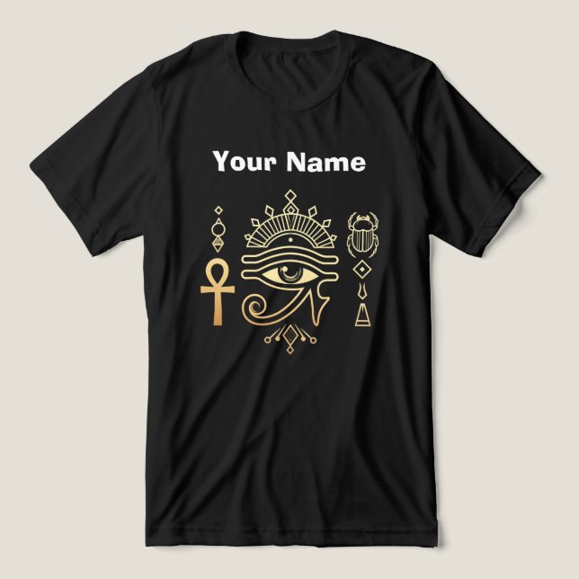Sacred Symbols of Egypt Ankh Eye of Horus T-Shirt Tri-Blend Shirt (Design Vorderseite)