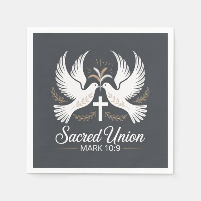Sacred Union Christian Wedding Serviette (Vorderseite)