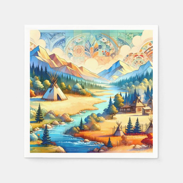 Sacred Valley Symbolic Gathering Design Serviette (Vorderseite)