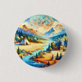 Sacred Valley Symbolic Heritage Design Button