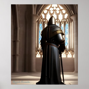 Sacro Crusade AI Fantasy Digital Art Print Ritter Poster