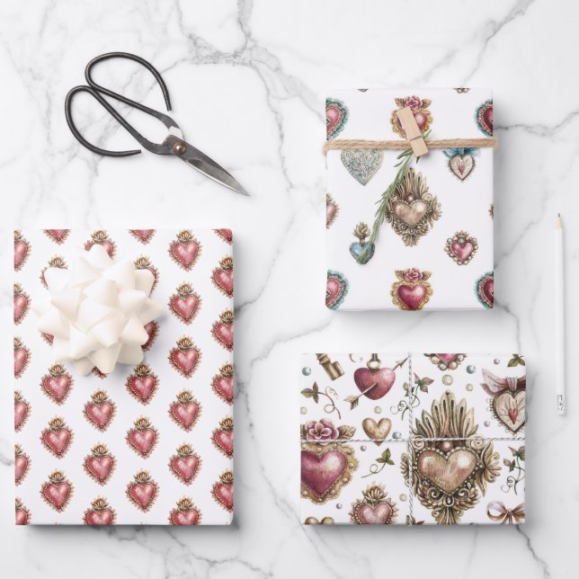 Sacro Heart Baroque Geschenkpapier Set (Vorderseite)