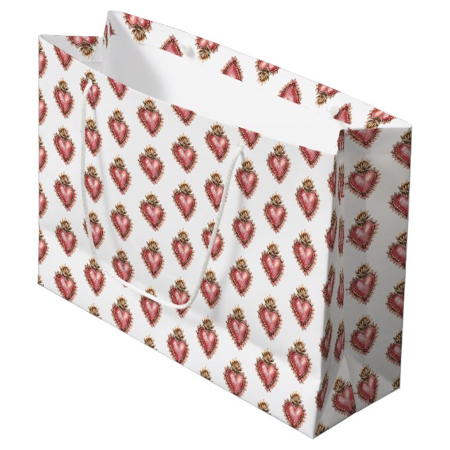 Sacro Heart Baroque Große Geschenktüte (Vorderseite Schrägansicht)