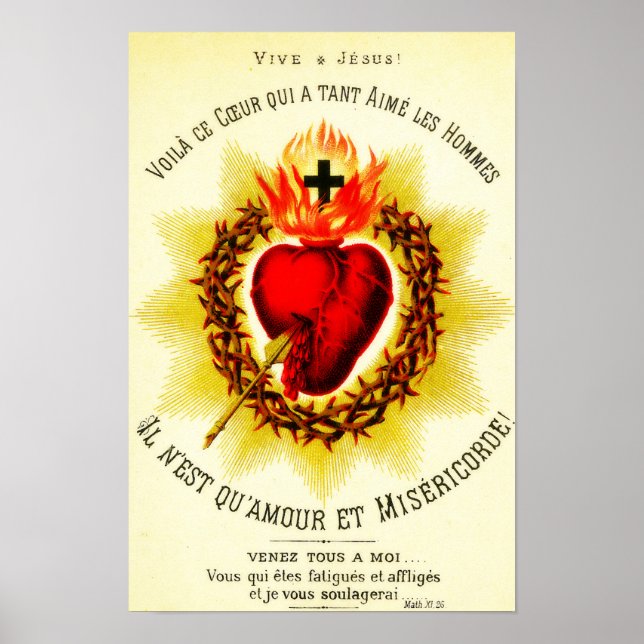 Sacro Heart French - Sacré Coeur de Jésus Poster (Vorne)