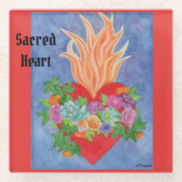 Sacro Heart Glass Untersetzer Kunstvoll rosa Kunst