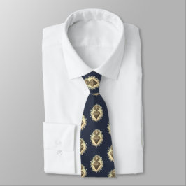 Sacro Heart Necktie Navy Blue mit Sacro Heart Krawatte
