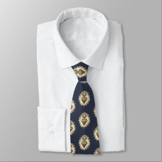 Sacro Heart Necktie Navy Blue mit Sacro Heart Krawatte