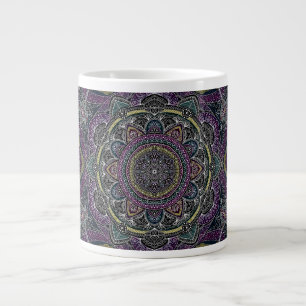 Sacro mandala Sterne und Spitze lila und schwarz Jumbo-Tasse