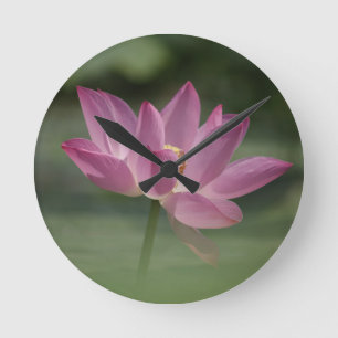 Sacro Pink Lotus Blossom - Serene Zen Kunst, Dicht Runde Wanduhr