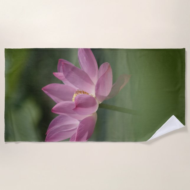 Sacro Pink Lotus Blossom - Serene Zen Kunst, Dicht Strandtuch (Vorderseite)