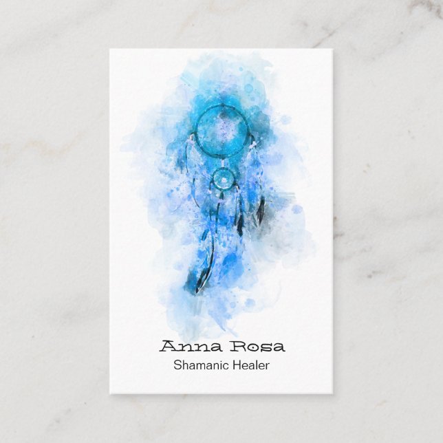 *~ Sacro Shamanic Dream Catcher Tribal Shaman QR Visitenkarte (Vorderseite)
