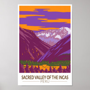 Sacro Valley Peru Reisen Kunst Vintag Poster