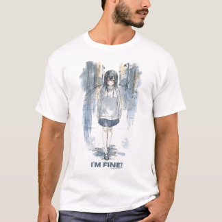 Sad Anime Girl Rainy Mood Graphic T-Shirt