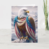 Sad Bald Eagle mit Flag 4. Juli