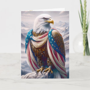 Sad Bald Eagle mit Flag 4. Juli Karte