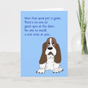 Sad Basset Hound Funny Dog Beileid Verlust Heimtie Karte