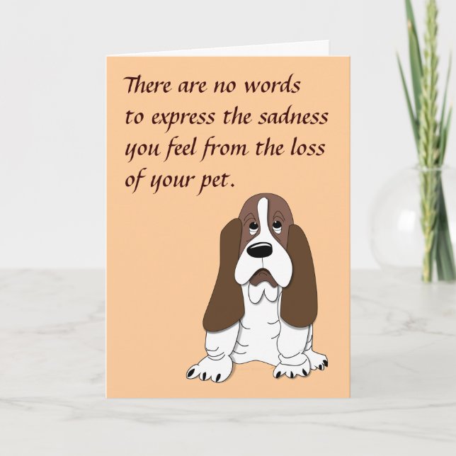 Sad Basset Hound Hund Beileid für den Verlust von  Karte (Vorderseite)