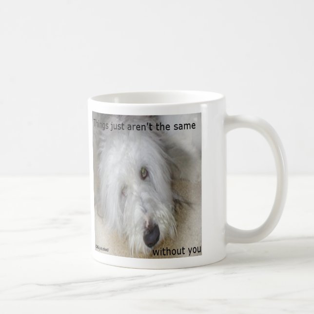 Sad Bearded Collie Tasse (Rechts)