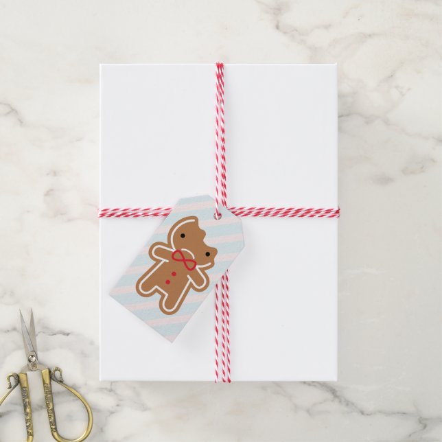 Sad Bitten Kawaii Gingerbread Man Geschenkanhänger (Mit Garn)
