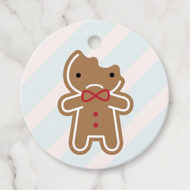 Sad Bitten Kawaii Gingerbread Man Geschenkanhänger (Vorderseite)