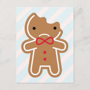 Sad Bitten Kawaii Gingerbread Man Postkarte