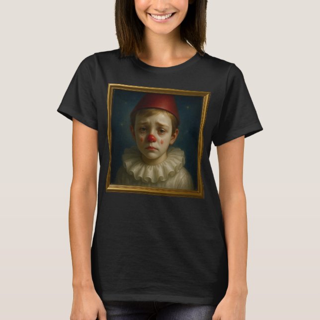 Sad Boy Clown Portrait T-Shirt (Vorderseite)