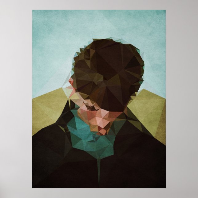 Sad Boy - Kubistika von Boris Draschoff Poster (Vorne)