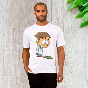 Sad Boy Scientist mit gebrochenem Experiment T-Shirt