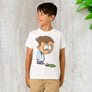 Sad Boy Scientist mit gebrochenem Experiment T-Shirt