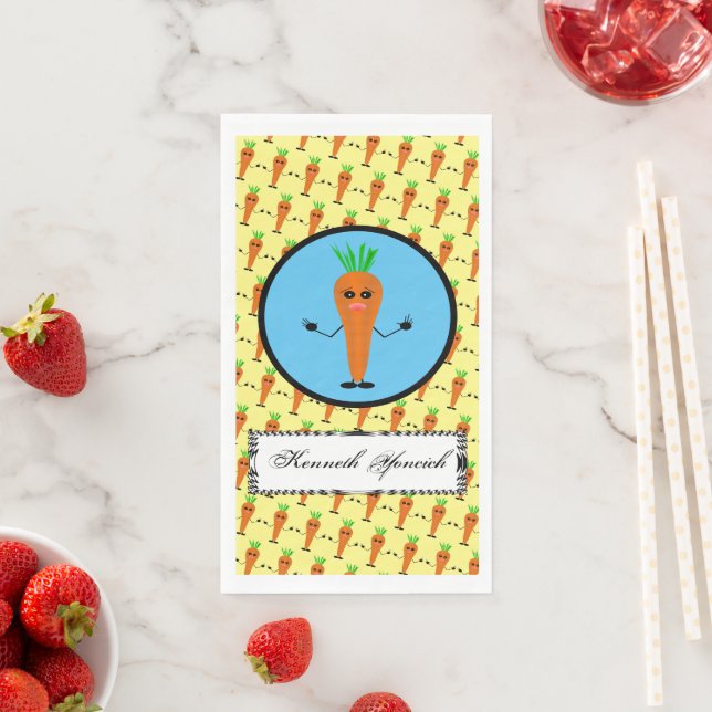 Sad Carrot von Kenneth Yoncich Serviette (Beispiel)