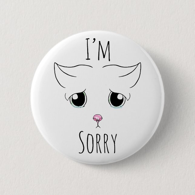 Sad Cat Face: Ich bedauere Button (Vorderseite)