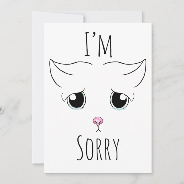 Sad Cat Face: Ich bedauere Einladung (Vorderseite)