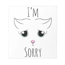 Sad Cat Face: Ich bedauere Notizblock