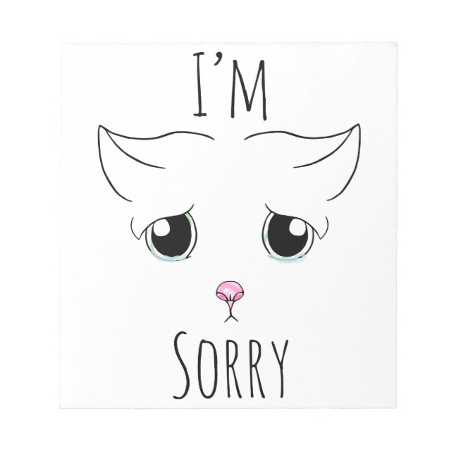 Sad Cat Face: Ich bedauere Notizblock (Vorderseite)